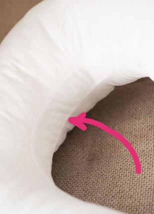Подушка для вагітних плюш рожева + наволочка минки обнімашка підкова7 фото