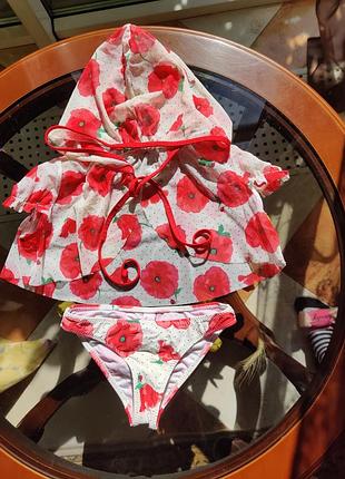 Детские плавки+пляжная накидка arina balerina, комплект для пляжа