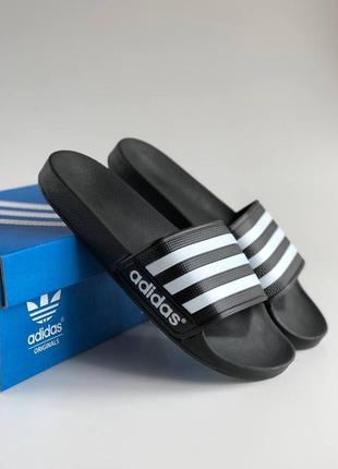 Шльопанці чоловічі adidas black white 40-41-42-43-44-45