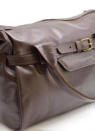 Дорожня шкіряна сумка gc-7079-3md бренду tarwa, коричневого кольору2 фото