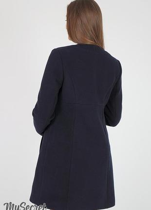 Кашемировое пальто для беременных madeleine ow-37.021, темно-синее4 фото