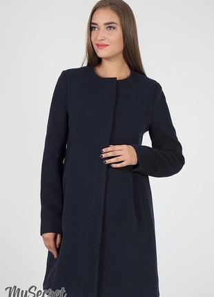 Кашемировое пальто для беременных madeleine ow-37.021, темно-синее1 фото