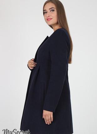 Кашемировое пальто для беременных madeleine ow-37.021, темно-синее3 фото