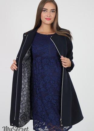 Кашемировое пальто для беременных madeleine ow-37.021, темно-синее5 фото