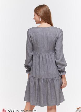 Стильное платье для беременных и кормящих jeslyn dr-49.121, серый меланж6 фото