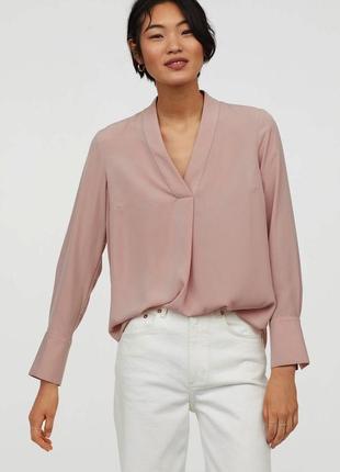 Нежно-розовая блуза hm