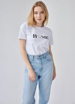 Жіноча базова футболка home беж, чорний, білий, червоний