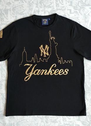 Футболка new york yankees 100% cotton, чоловіча футболка вінтаж