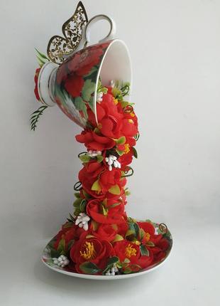 Паряща чашка сувенір подарунок подарунок статуетка статуетка сувенір квіти квіти9 фото