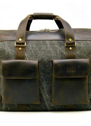 Дорожная стильная сумка парусина+кожа rg-4353-4lx tarwa2 фото