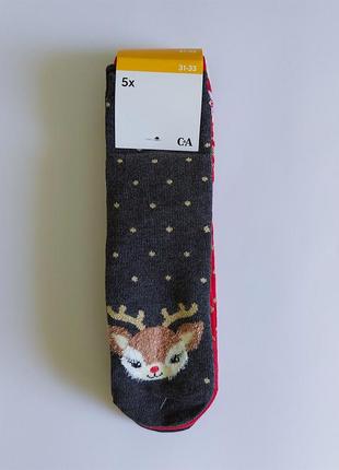 Шкарпетки яскраві, барвисті 5 штук 31-33 розмір c&a