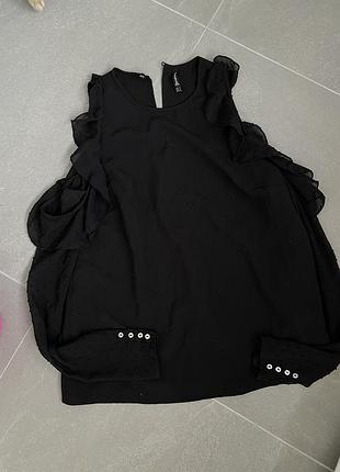 Stradivarius чорна блуза з відкритими плечима