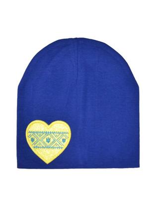Шапка з українською символікою дітям синя