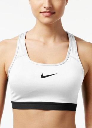 Топ жіночий nike pro classic sports bra white/black