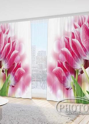 3d фотоштори «букети рожевих тюльпанів» на замовлення, 1 м²