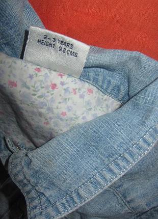 Платье джинсовое лёгкое 2-3 года 4