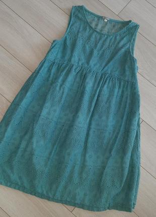 Літній вільне плаття з мереживного бавовни прошвы