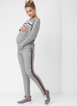 Спортивные брюки с лампасами для беременных 1867 10612 фото