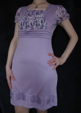 Молодежное летнее платье сиреневое, 46-48 размер