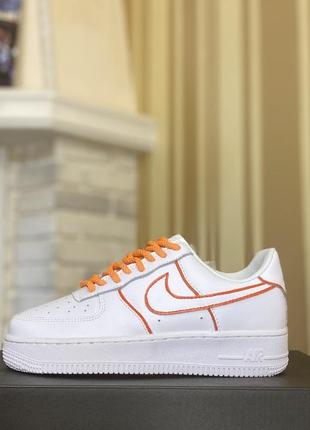 Жіночі шкіряні кросівки nike air force 1 orange#найк2 фото