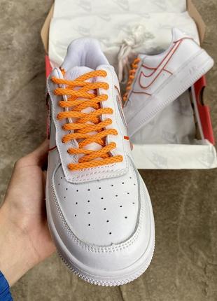 Жіночі шкіряні кросівки nike air force 1 orange#найк7 фото