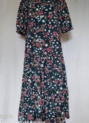 Воздушное ярусное платье свободного кроя apricot(размер 10)