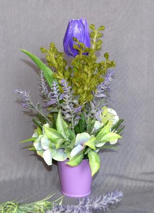 Квіткова композиція *бузковий настрій*. квіти. оригінальний подарунок.