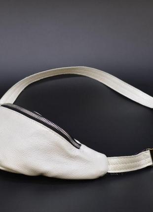 Женская белая маленькая напоясная сумка из натуральной кожи g1-3004-4lx tarwa7 фото