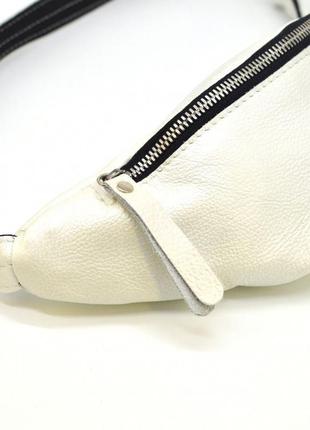 Женская белая маленькая напоясная сумка из натуральной кожи g1-3004-4lx tarwa8 фото