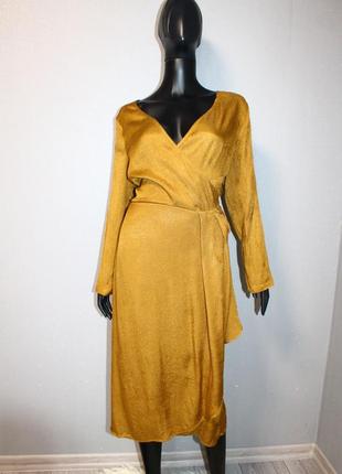 Оливкова міді сукня nine by savannah miller із запахом жакардове фактурне сукню на запах з драпіруванням2 фото