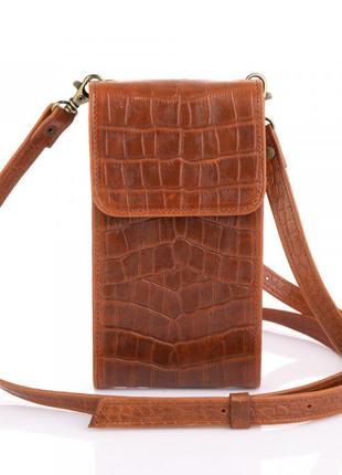 Женская кожаная сумка-чехол rep2-2122-4lx tarwa, рыжая1 фото