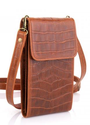 Женская кожаная сумка-чехол rep2-2122-4lx tarwa, рыжая2 фото