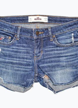 Джинсовые короткие шорты с потертостями hollister оригинал 5r w27 l33