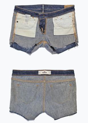 Джинсовые короткие шорты с потертостями hollister оригинал 5r w27 l339 фото
