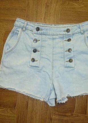 Актуальні джинсові шорти kiabi denim з високою посадкою на болтах