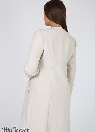 Кашемировое пальто для беременных madeleine ow-37.022, бежевое4 фото