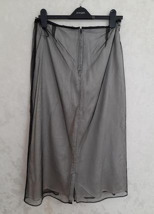 Нарядная  юбка сетка с интересной вышивкой миди2 фото