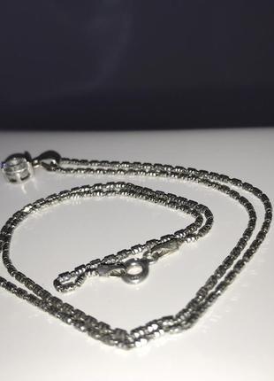 Супер ціна!!! 🔥 італійське срібло / срібний ланцюжок з кулоном фіаніт серебряная цепочка с кулоном1 фото