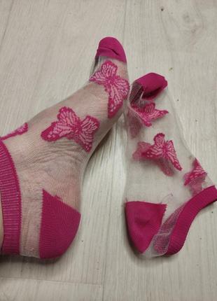 Милі шкарпетки з тюлю з метеликами