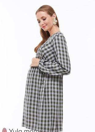 Платье в клетку для беременных и кормящих loraine dr-39.0522 фото