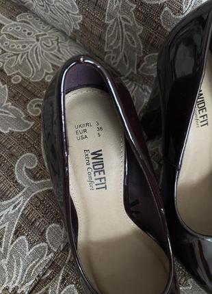 Туфлі/жіноче взуття (36 розмір) глибокого бордово-баклажанового кольору5 фото