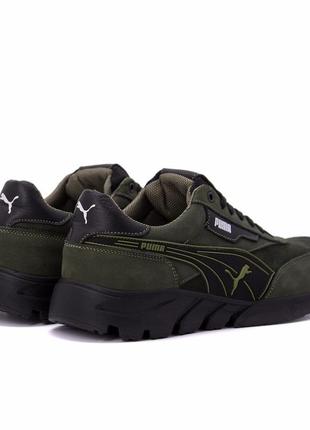 Мужские кожаные кроссовки puma wild anzarun green7 фото