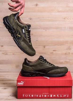 Мужские кожаные кроссовки puma wild anzarun green9 фото