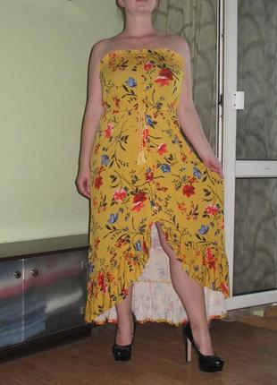 Стильное летнее платье-бандо1 фото