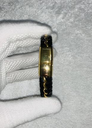 Элитная бижутерия / мужской кожаный браслет на руку с титановой застёжкой halukakah5 фото