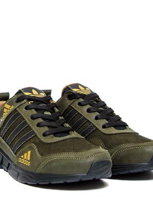Чоловічі шкіряні кросівки adidas terrex green9 фото