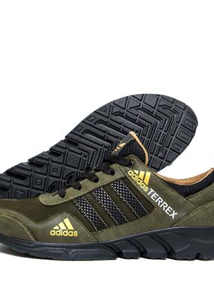 Чоловічі шкіряні кросівки adidas terrex green6 фото
