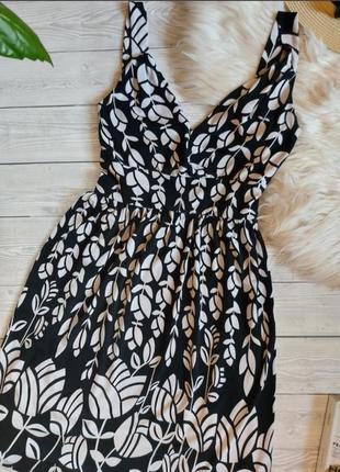 Платье сарафан черно белое в цветах сукня плаття2 фото