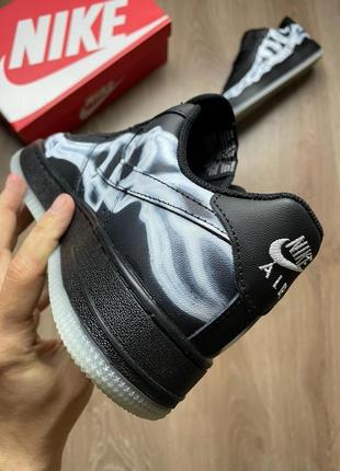 Світяться фосфорні кросівки скелет кістки nike air force 1 skeleton black9 фото