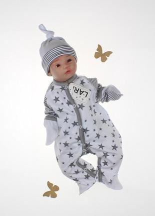 Летний набор для новорожденных "звездопад" белый3 фото